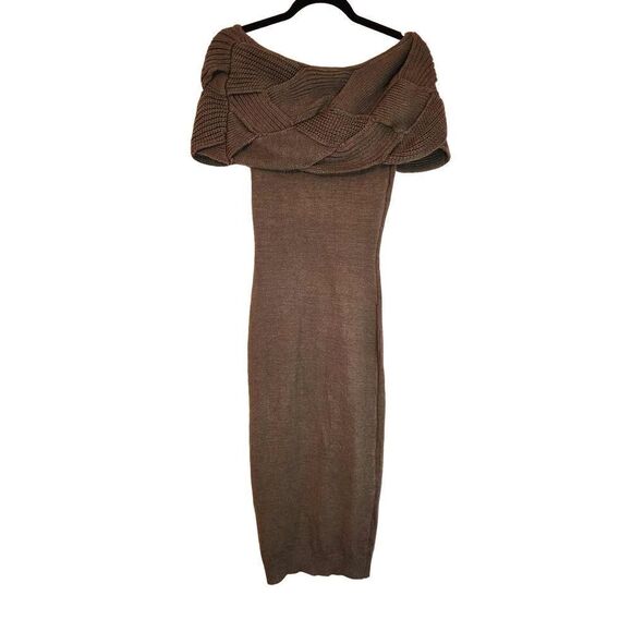 Almost Famous olive green off the shoulder sweater dress size small - Picture 2 of 8